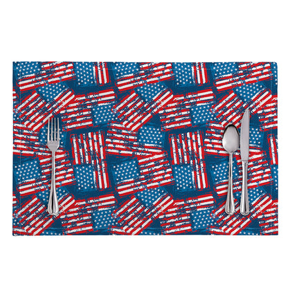 Grunge American Flag Pattern Print Placemat