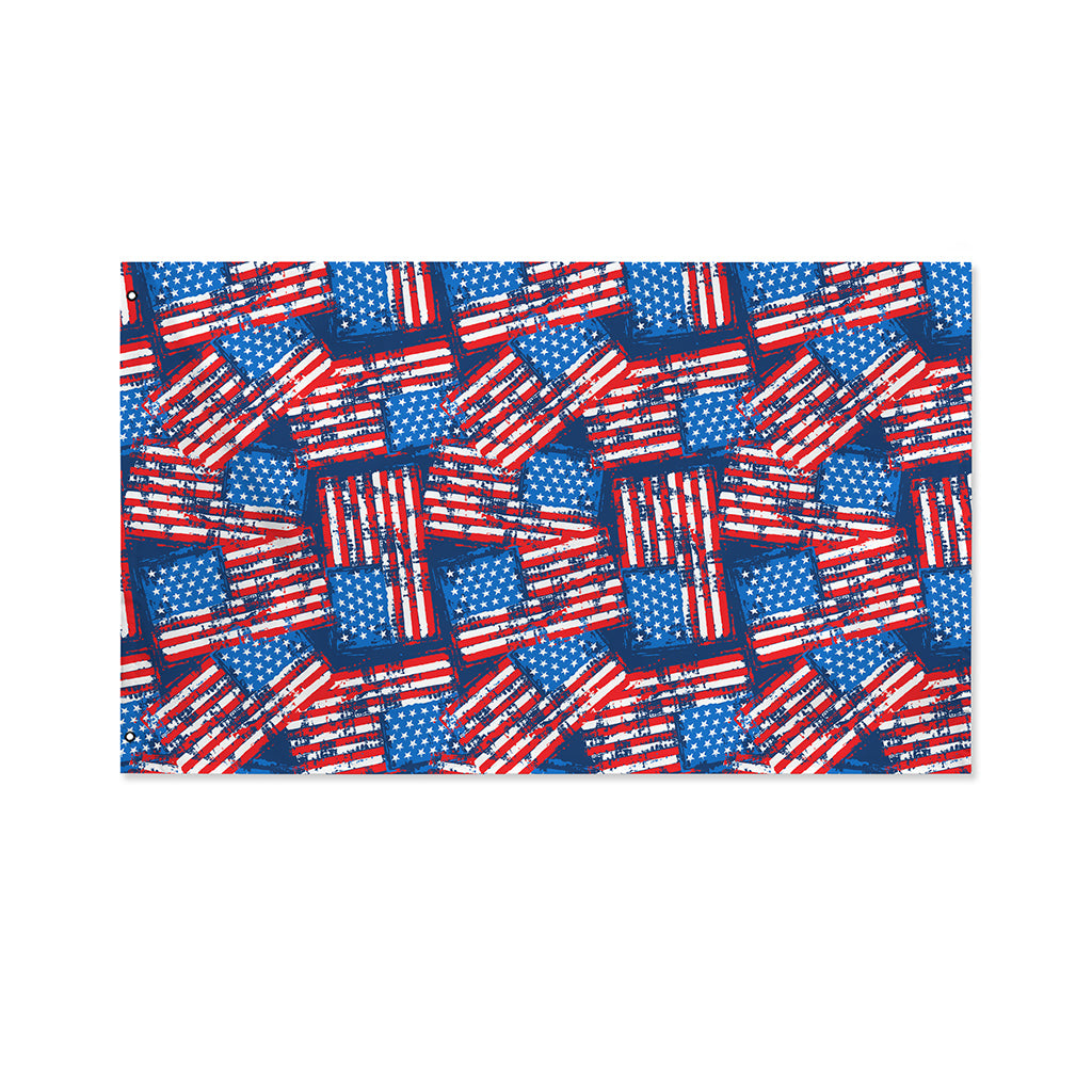 Grunge American Flag Pattern Print Polyester Flag