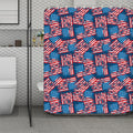 Grunge American Flag Pattern Print Polyester Shower Curtain