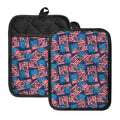 Grunge American Flag Pattern Print Pot Holders With Pocket