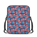Grunge American Flag Pattern Print Rectangular Crossbody Bag