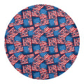 Grunge American Flag Pattern Print Round Blanket