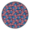Grunge American Flag Pattern Print Round Floor Mat