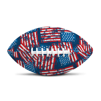 Grunge American Flag Pattern Print Rugby Ball