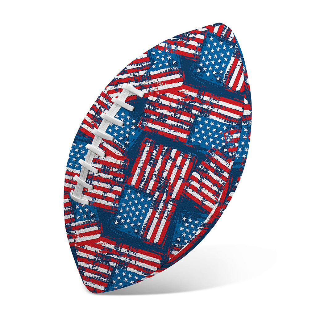 Grunge American Flag Pattern Print Rugby Ball