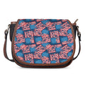 Grunge American Flag Pattern Print Saddle Bag