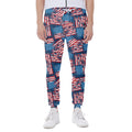 Grunge American Flag Pattern Print Joggers