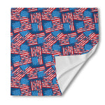 Grunge American Flag Pattern Print Silk Bandana