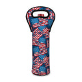 Grunge American Flag Pattern Print Single Neoprene Wine Tote