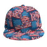 Grunge American Flag Pattern Print Snapback Cap