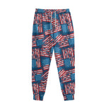 Grunge American Flag Pattern Print Sweatpants