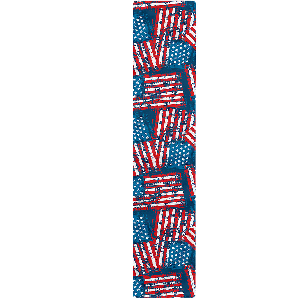 Grunge American Flag Pattern Print Table Runner
