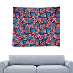 Grunge American Flag Pattern Print Tapestry