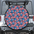 Grunge American Flag Pattern Print Tire Cover
