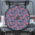 Grunge American Flag Pattern Print Tire Cover With Camera Hole