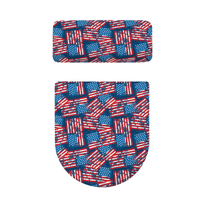 Grunge American Flag Pattern Print Toilet Lid And Tank Cover Set