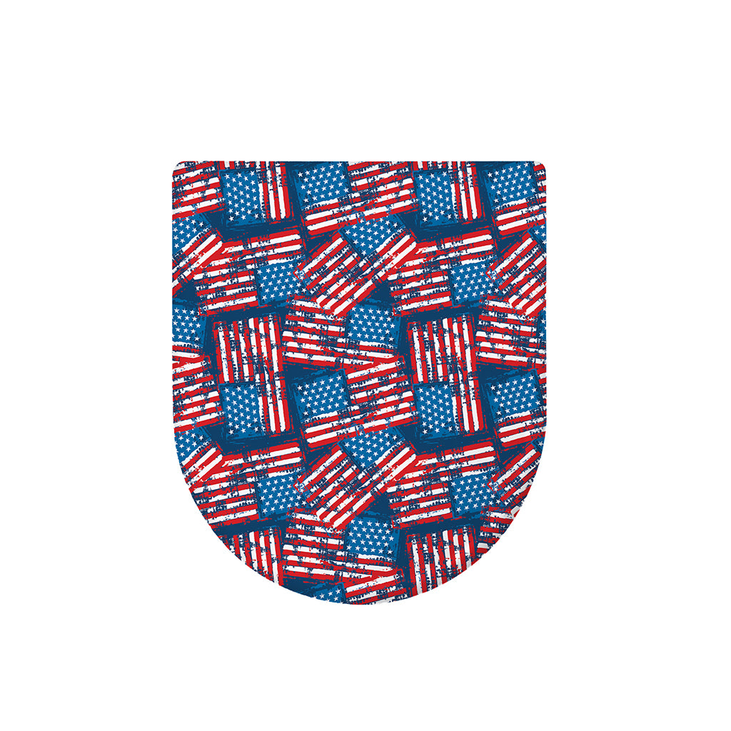 Grunge American Flag Pattern Print Toilet Lid Cover