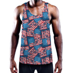 Grunge American Flag Pattern Print Training Tank Top