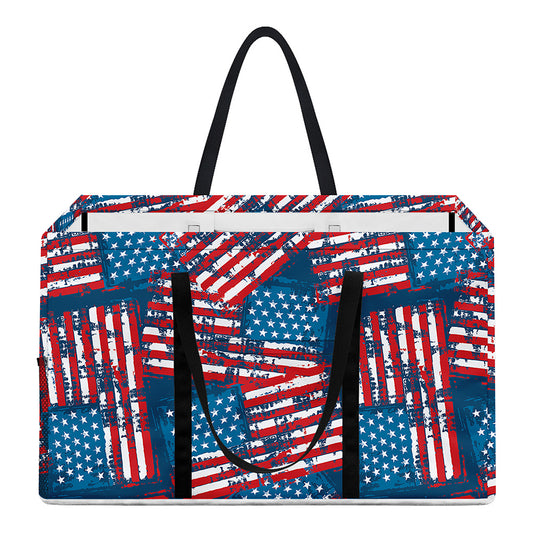 Grunge American Flag Pattern Print Utility Tote Bag