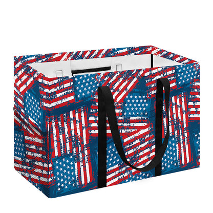 Grunge American Flag Pattern Print Utility Tote Bag
