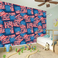Grunge American Flag Pattern Print Wall Sticker