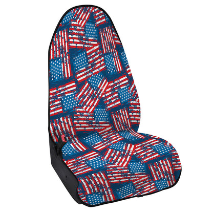 Grunge American Flag Pattern Print Waterproof Car Seat Cover