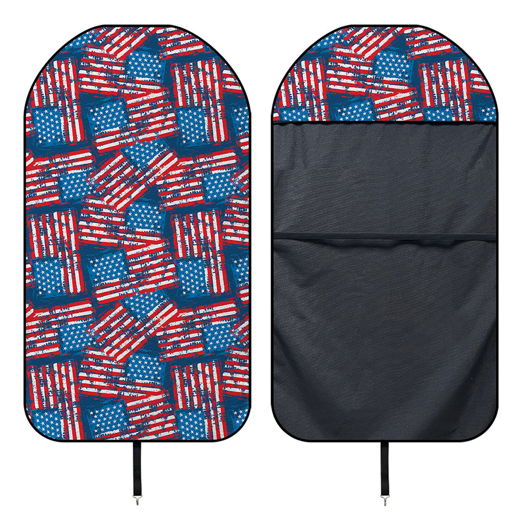 Grunge American Flag Pattern Print Waterproof Car Seat Cover