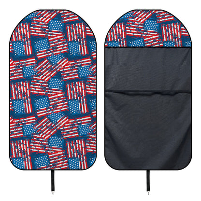 Grunge American Flag Pattern Print Waterproof Car Seat Cover