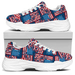 Grunge American Flag Pattern Print White Chunky Shoes