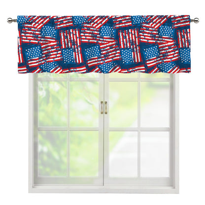 Grunge American Flag Pattern Print Window Valance