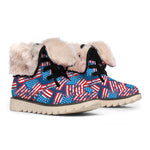 Grunge American Flag Pattern Print Winter Boots