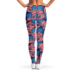 Grunge American Flag Pattern Print Women's Leggings