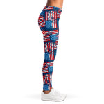 Grunge American Flag Pattern Print Women's Leggings