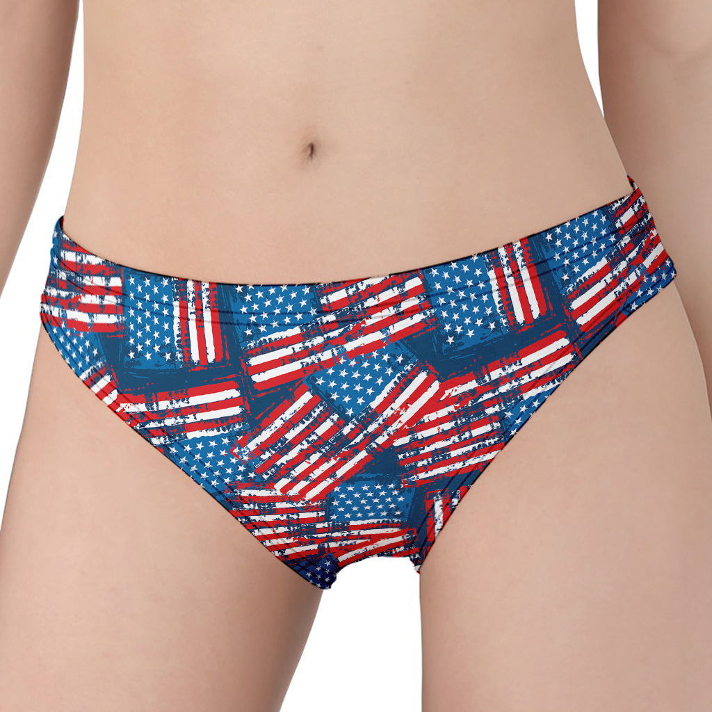 Grunge American Flag Pattern Print Women's Panties