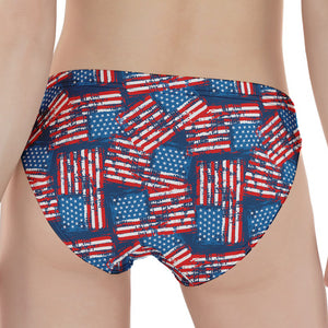 Grunge American Flag Pattern Print Women's Panties