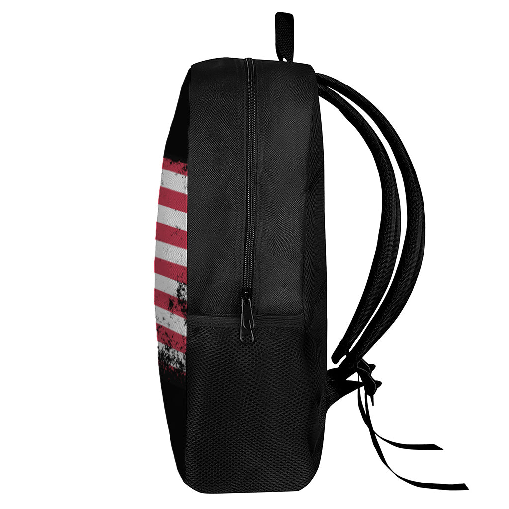 Grunge American Flag Print 17 Inch Backpack
