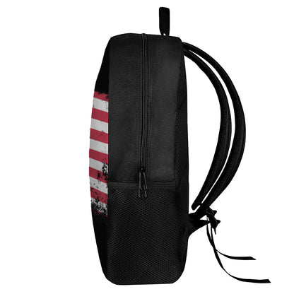Grunge American Flag Print 17 Inch Backpack