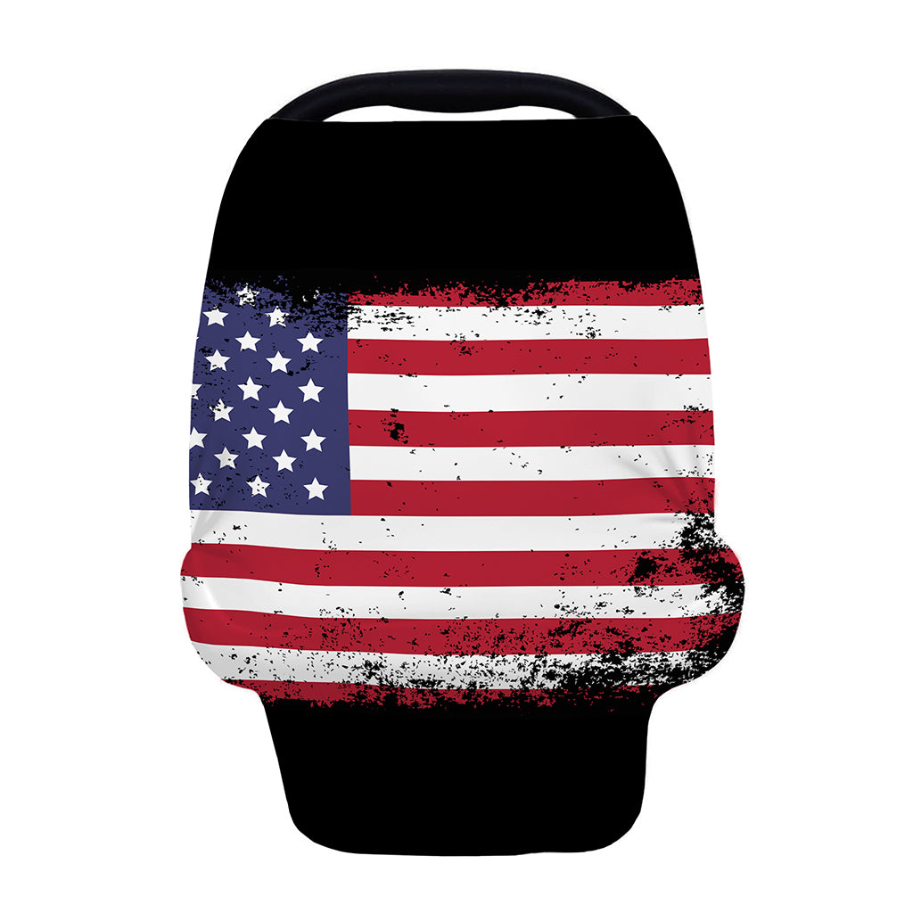 Grunge American Flag Print Baby Seat Cover