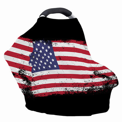 Grunge American Flag Print Baby Seat Cover