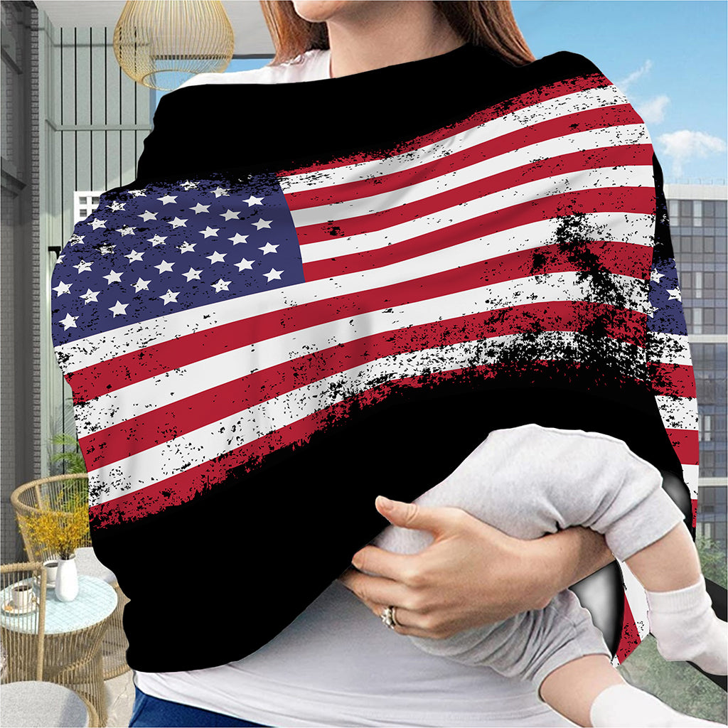 Grunge American Flag Print Baby Seat Cover