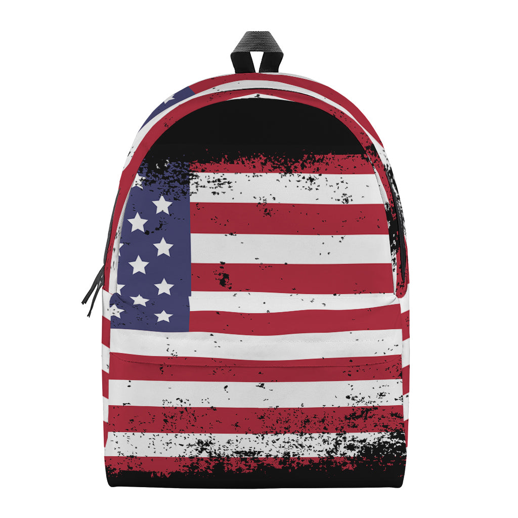 Grunge American Flag Print Backpack