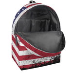 Grunge American Flag Print Backpack