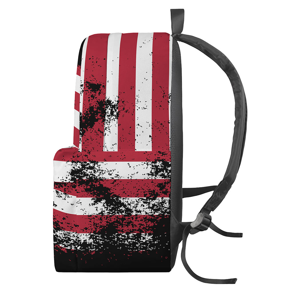 Grunge American Flag Print Backpack