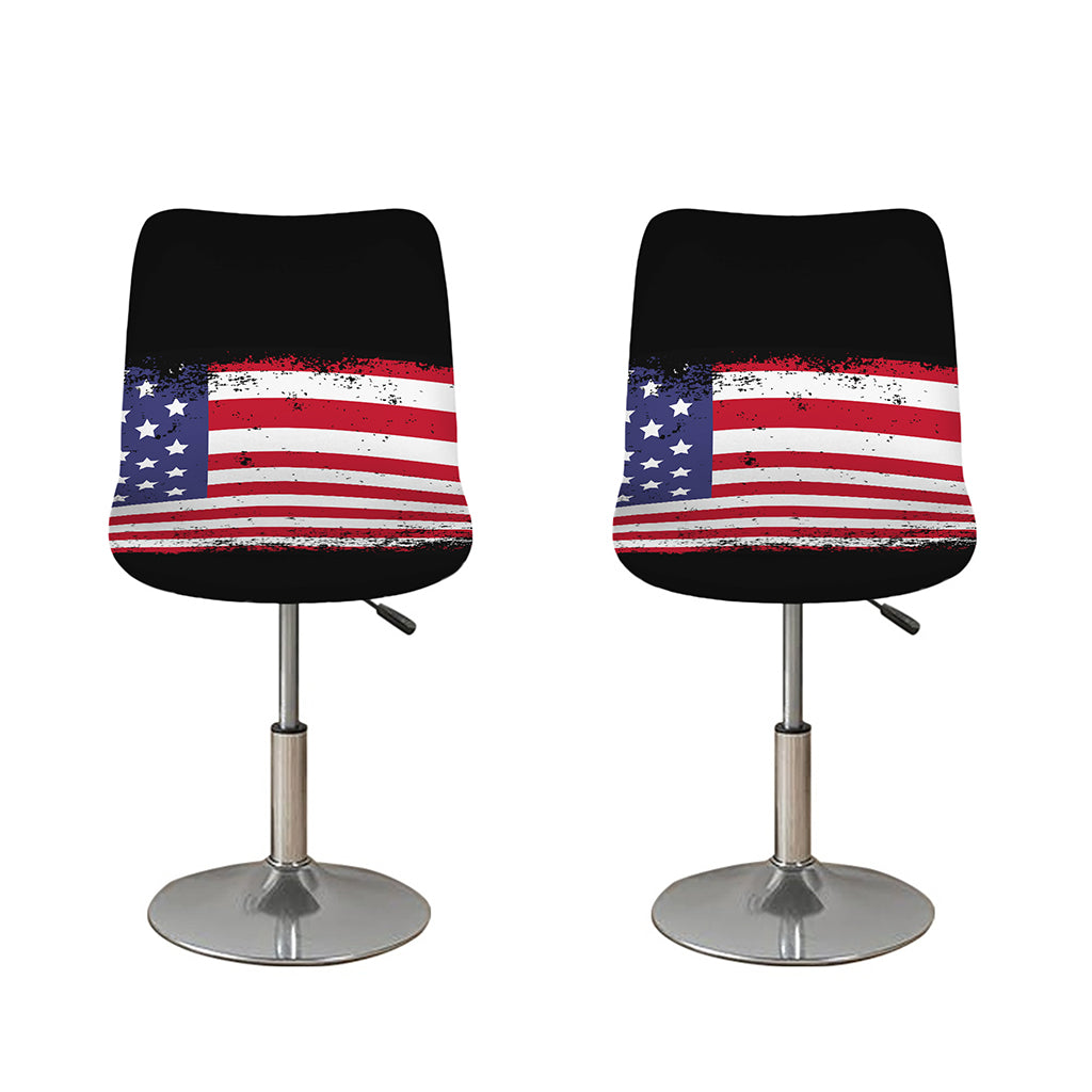 Grunge American Flag Print Bar Stool Covers