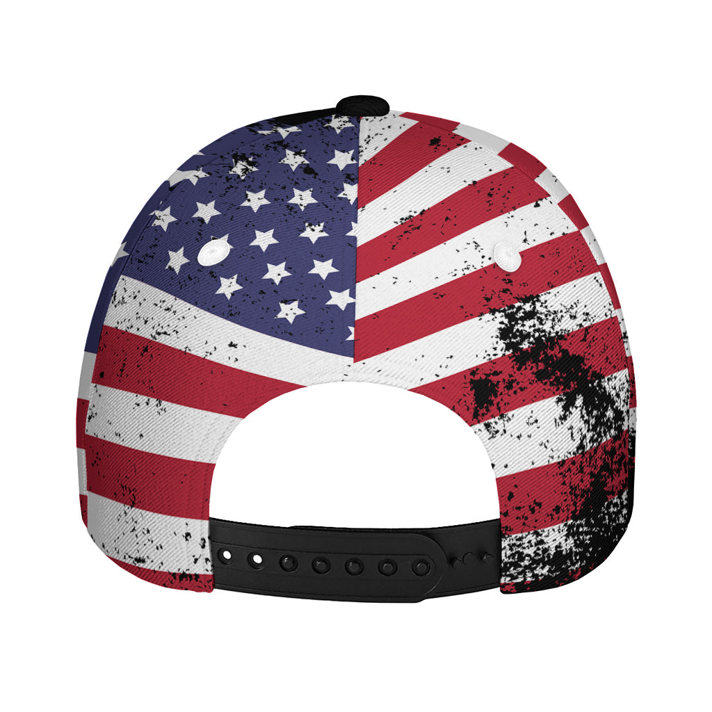 Grunge American Flag Print Baseball Cap