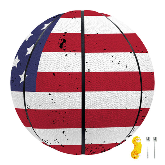 Grunge American Flag Print Basketball