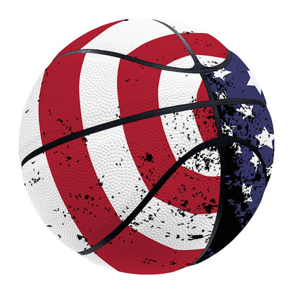 Grunge American Flag Print Basketball