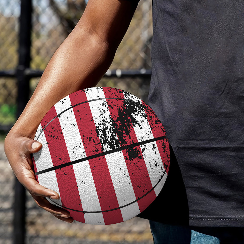 Grunge American Flag Print Basketball