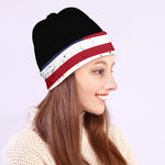 Grunge American Flag Print Beanie