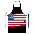 Grunge American Flag Print Bib Apron With Pocket